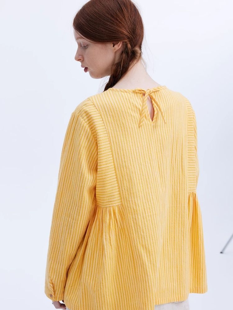 Loose Doll Model Pullover Tie Shirt【s0000007976】