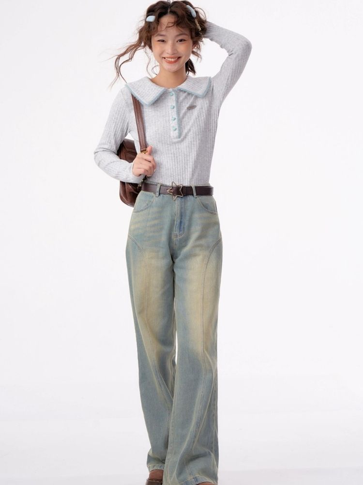 Retro long sleeve t-shirt【s0000003803】