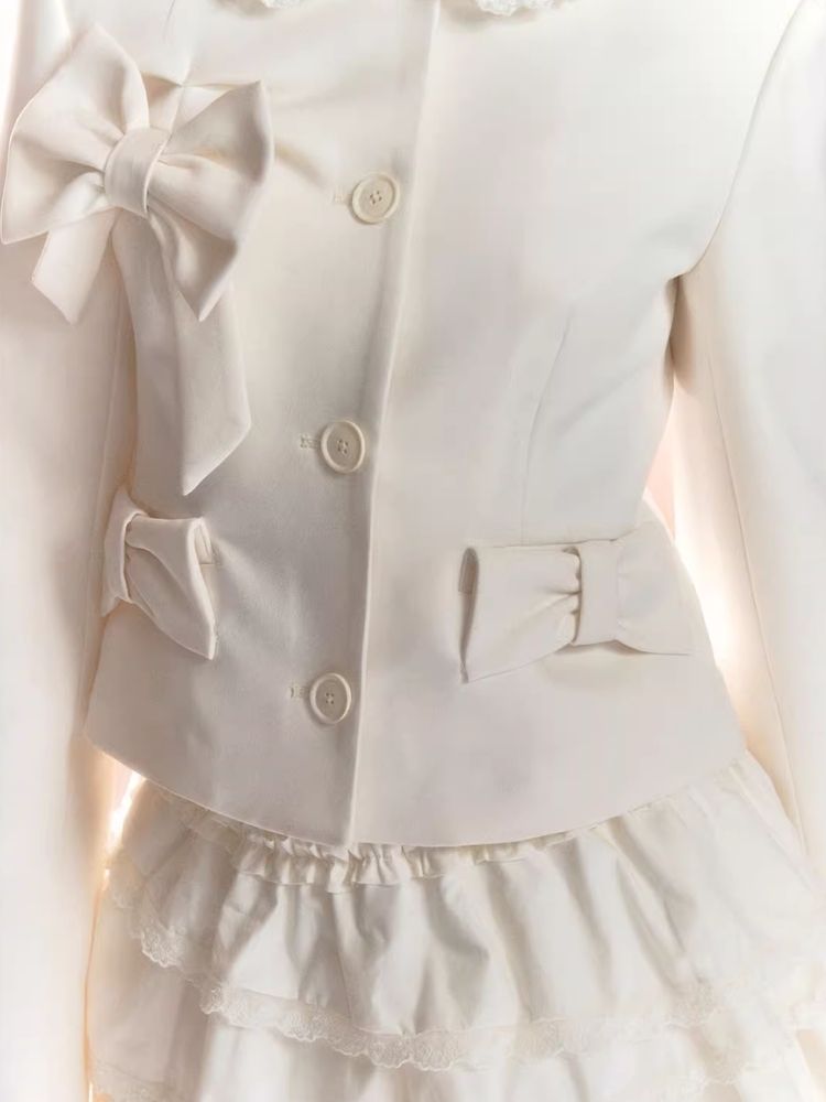 Doll neck bow lace princess design blazer【s0000006442】