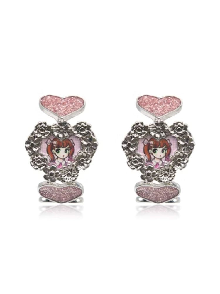 Showa beauty girl side card earrings hair clips【s0000004895】