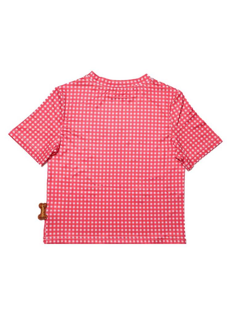 Cute Plaid Dog Print Short Sleeve Tee【s0000008553】