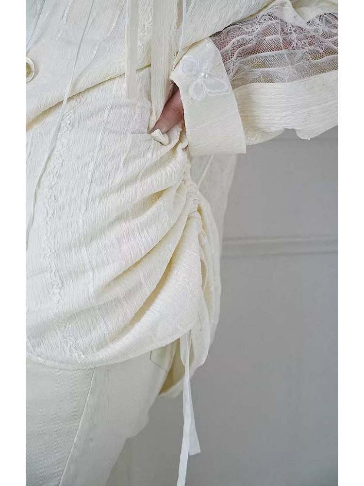 Niche Original Design Strap Sheer Lace Shirt【s0000008140】