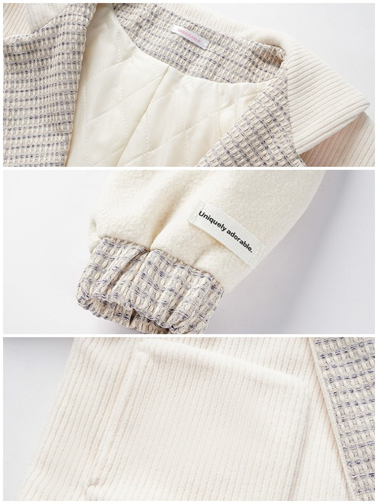 College Spliced Padded Short Jacket【s0000004361】