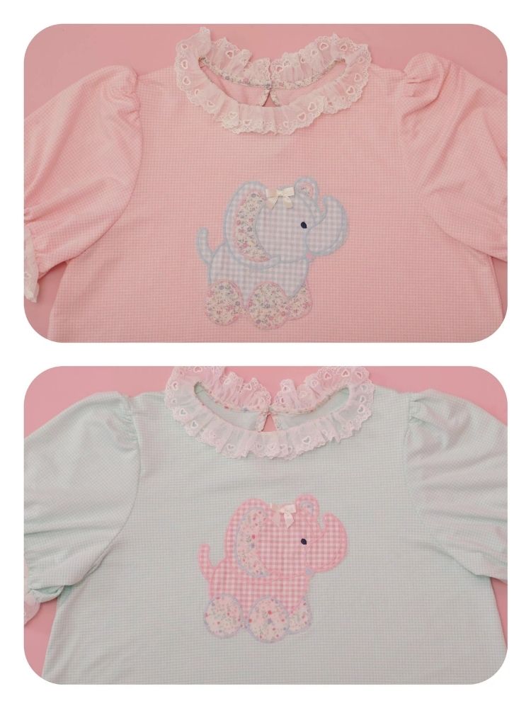 Girly Cute Lace Neck T-Shirt【s0000003029】