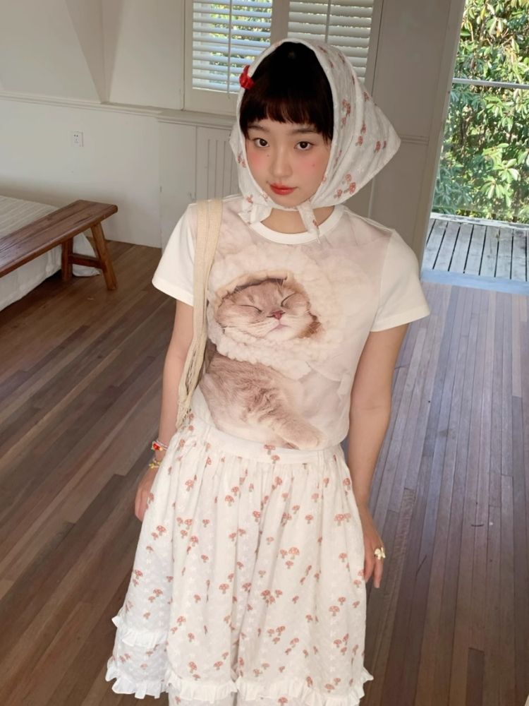 Shoulder Skinny Girl Short T-Shirt【s0000007705】