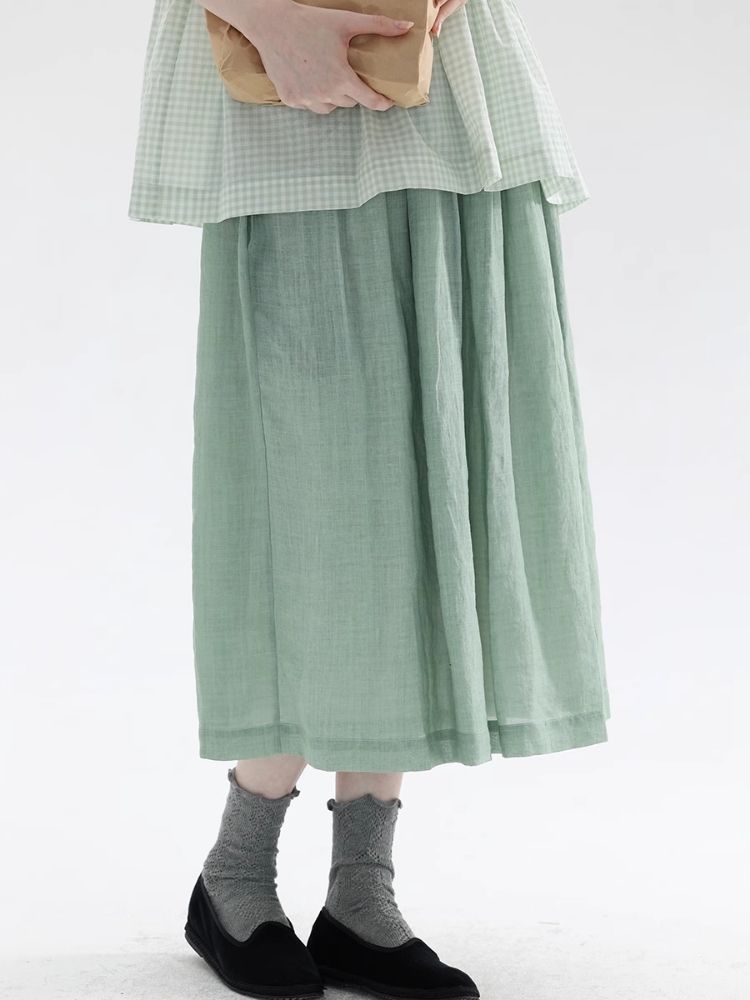 Plaid Cotton Half-body Skirt【s0000007980】