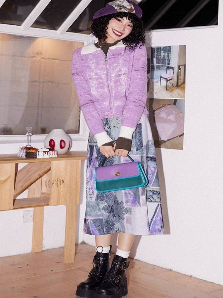 Printed wool cardigan【s0000004582】