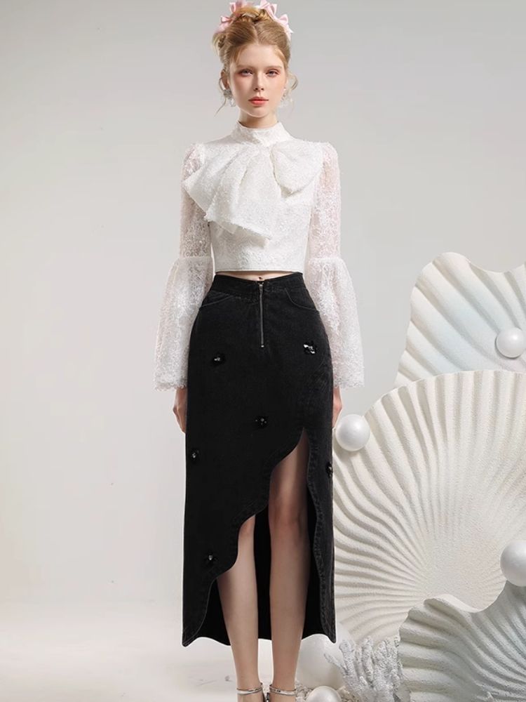 Irregular hem bustier skirt【s0000006834】