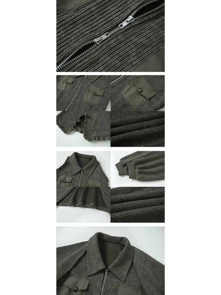 Knitted shirt and shawl suit 【s0000003278】