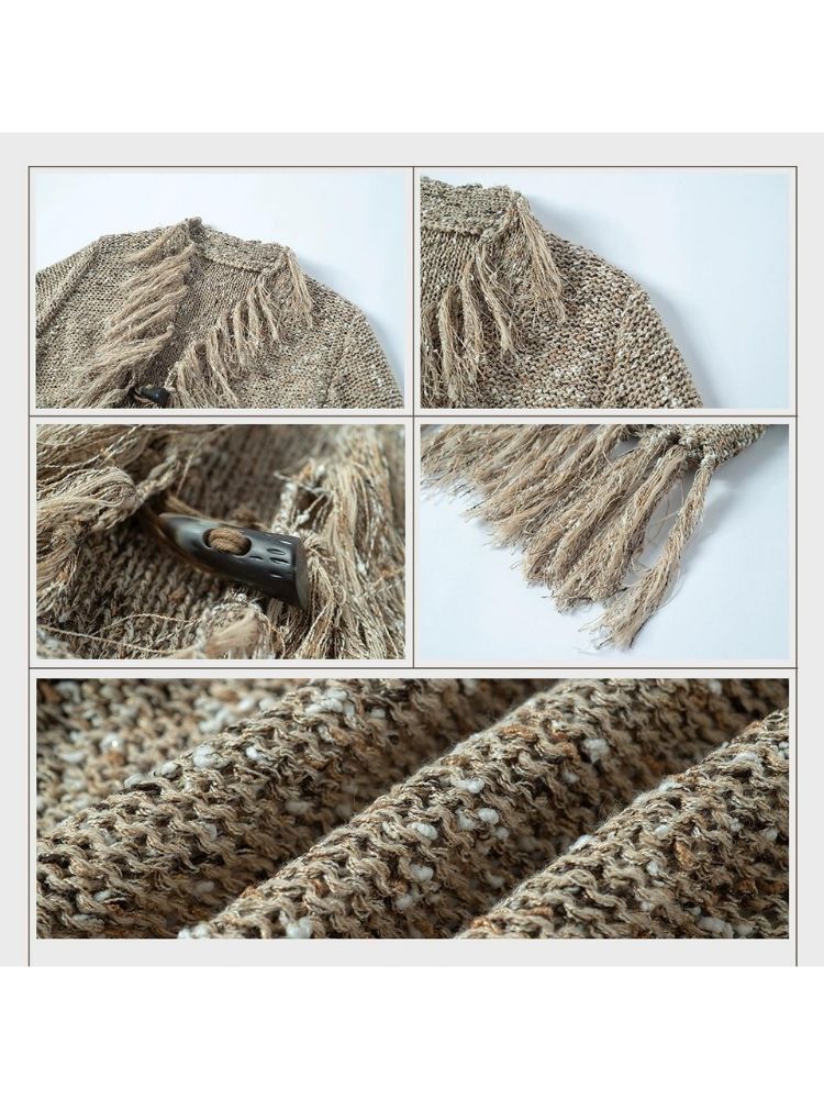 Hot girl tassel knit sweater jacket【s0000004089】