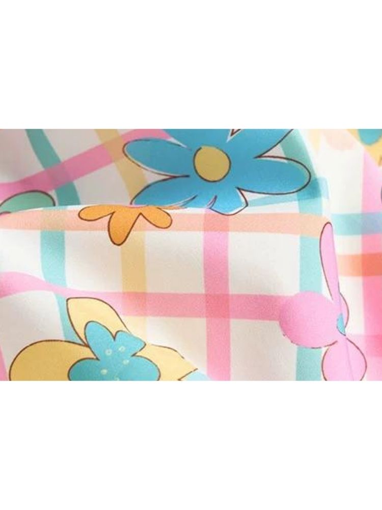 Plaid Pink Loose Pants【s0000003095】