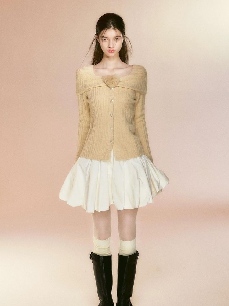 Autumn one-shoulder sweater jacket【s0000003645】