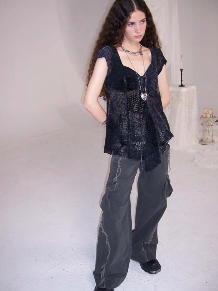 High Waist Square Collar Puff Sleeve Tops【s0000009018】