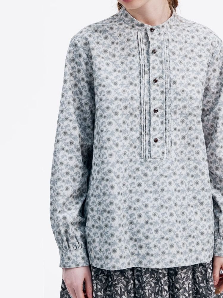 Small Standing Collar Cotton Small Flower Shirt【s0000007948】