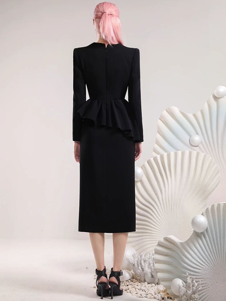 Split knee-length dress skirt【s0000006854】