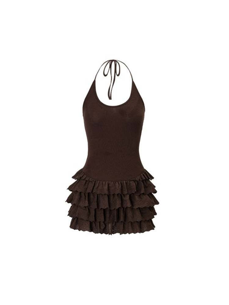 Multilayer Cake Halter Neck Suspender Dress【s0000009139】