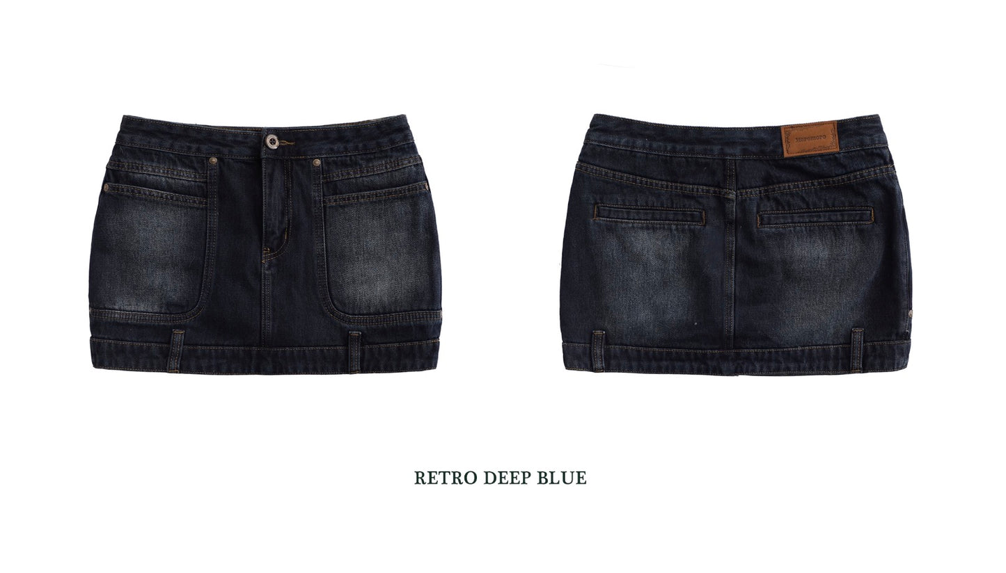 Denim half-body skirt【s0000006001】