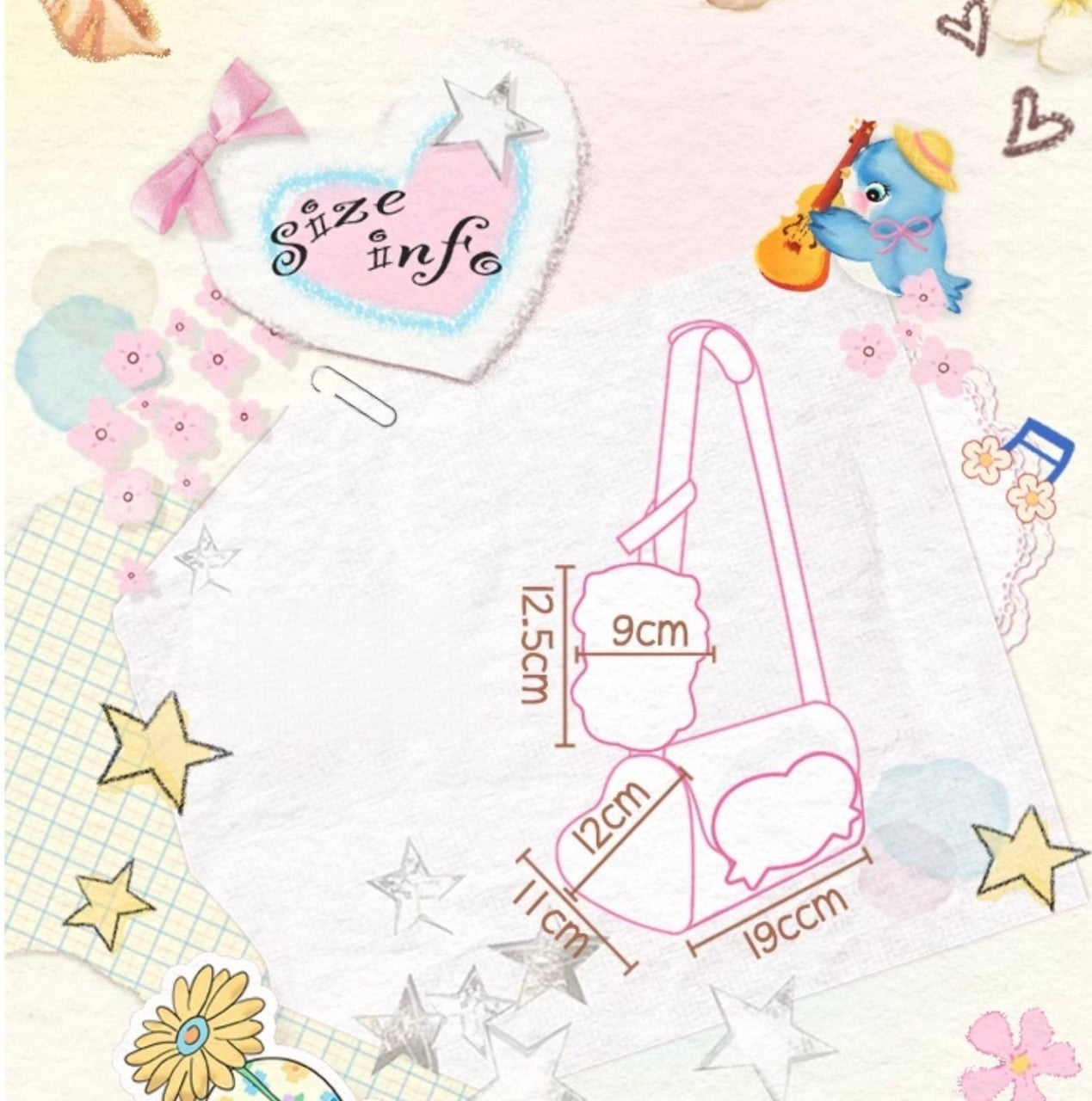 Pink Check Printed Heart Maiden Crossbody Bag【s0000009065】