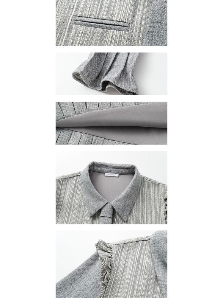 Faux two piece a-line dress【s0000003719】