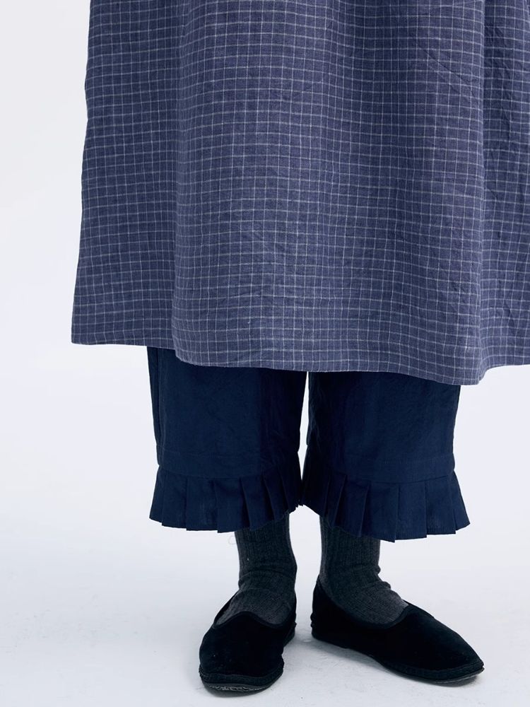 Plaid Loose Standing Collar Gown Dress【s0000007968】