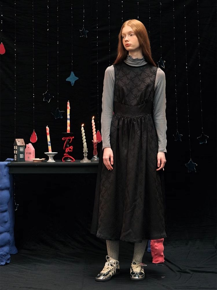 Dark print tank dress【s0000005954】