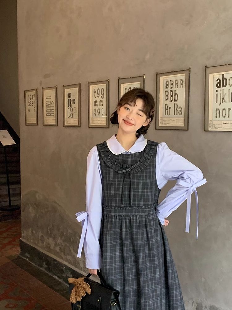 Embroidery Doll Neck Bow Tie Shirt【s0000005908】