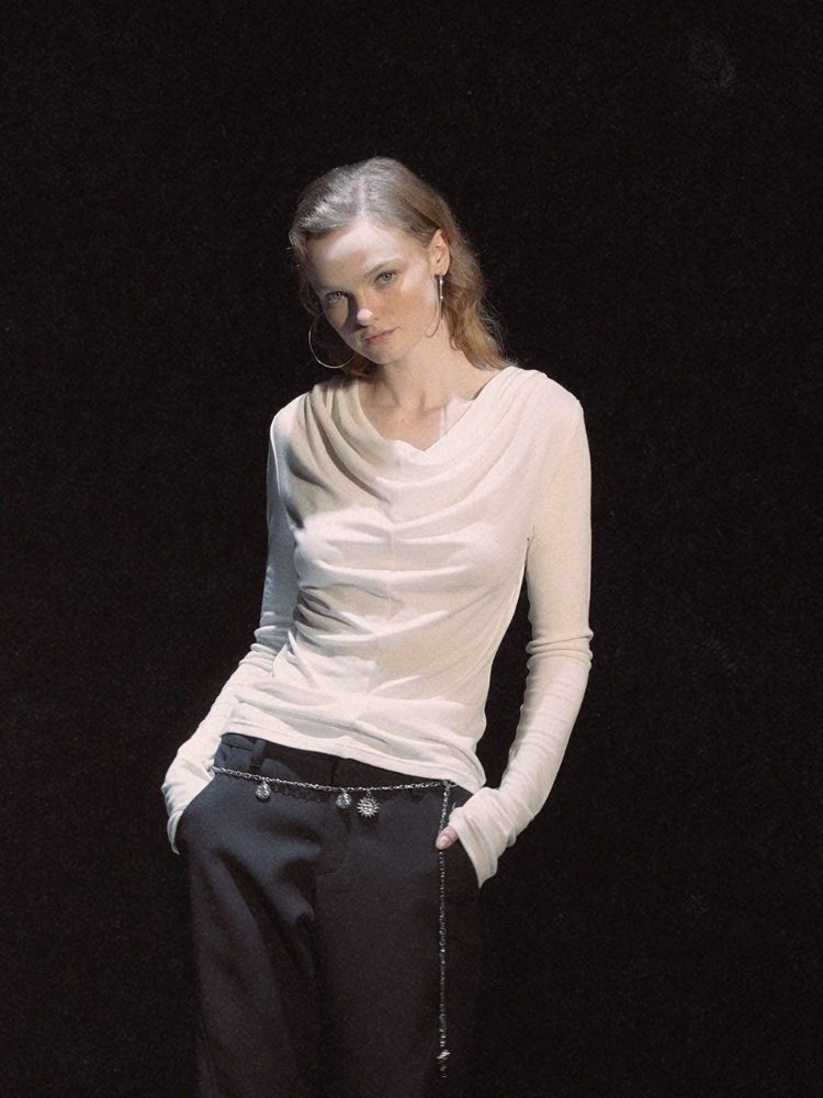 Big Swing Neck Temperament Long Sleeve Bottom Top【s0000006451】