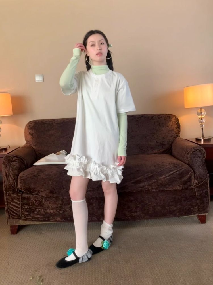 Lace T-Shirt Dress【s0000007935】