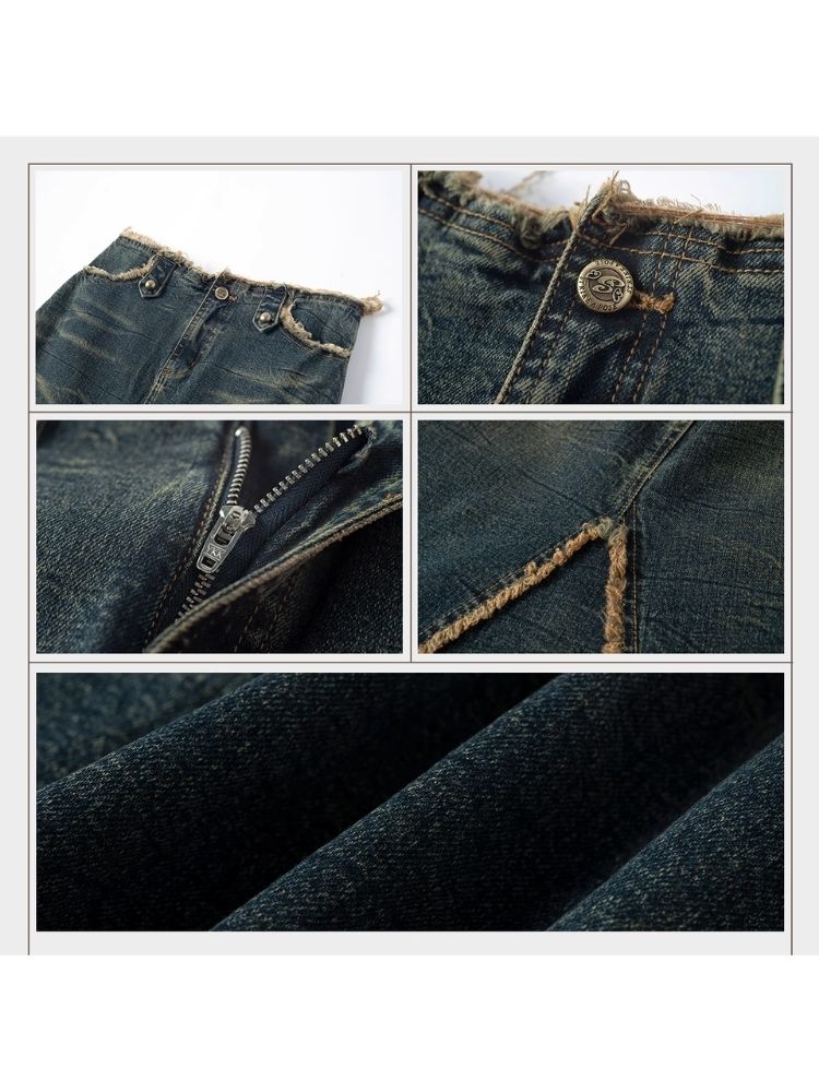 Retro hot girl denim long skirt【s0000004078】