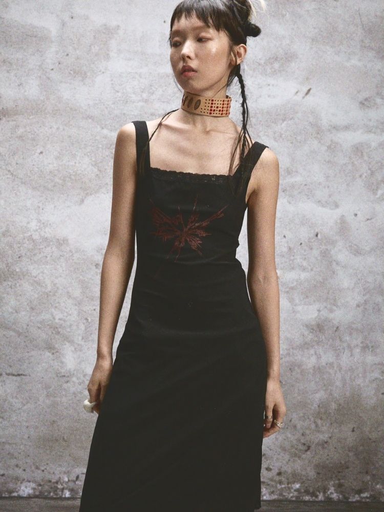 Sheer Printed Backless Lace Halter Dresses【s0000005766】