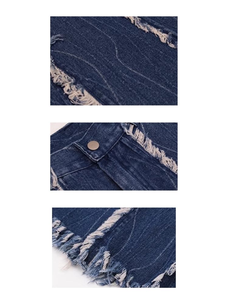 Raw Edge Wide Leg Fishtail Jeans【s0000006941】