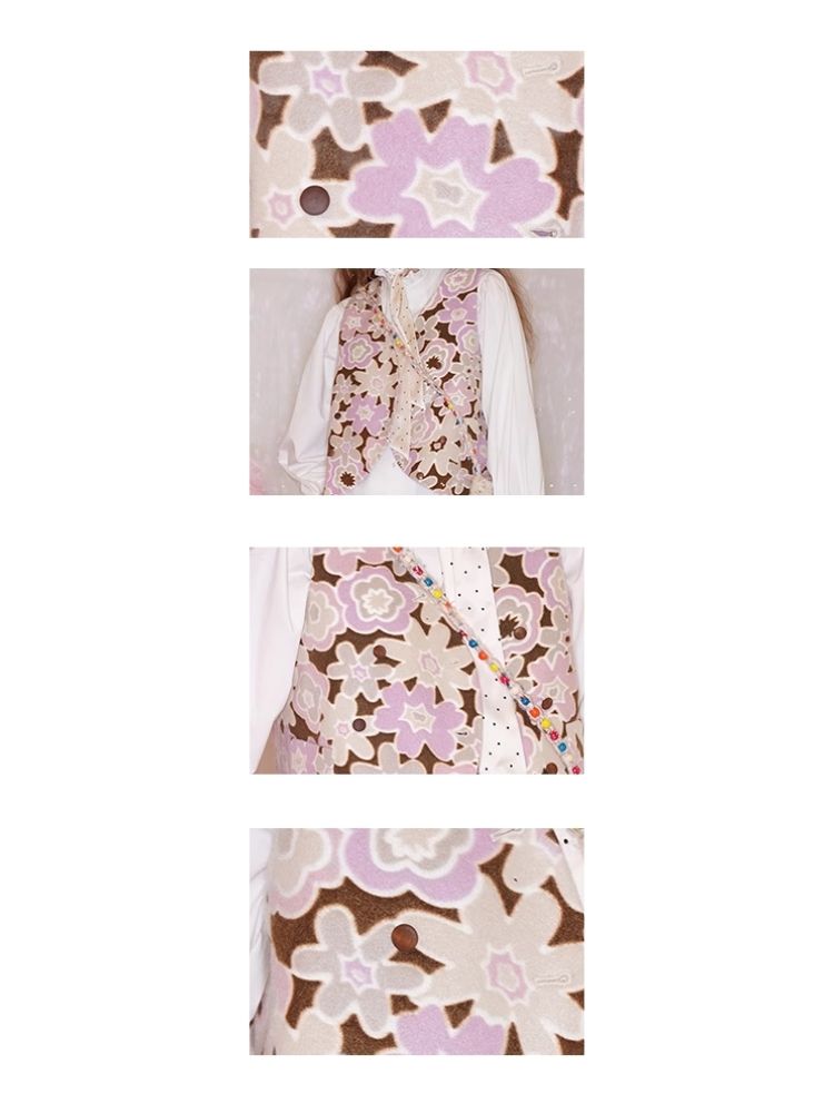 Flower Clip Thin Cotton Vest【s0000005921】