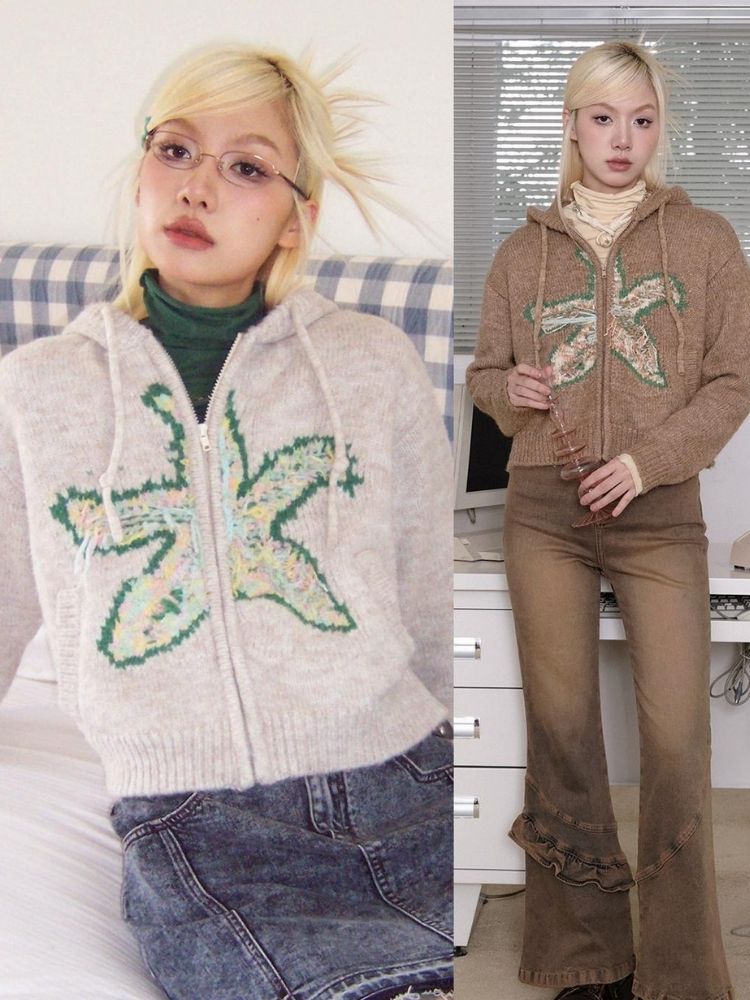 Hooded warm knitted cardigan【s0000003499】