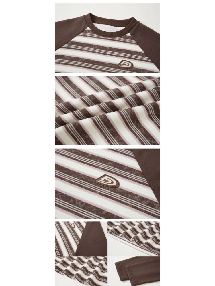 Striped round neck sweatshirt【s0000003273】