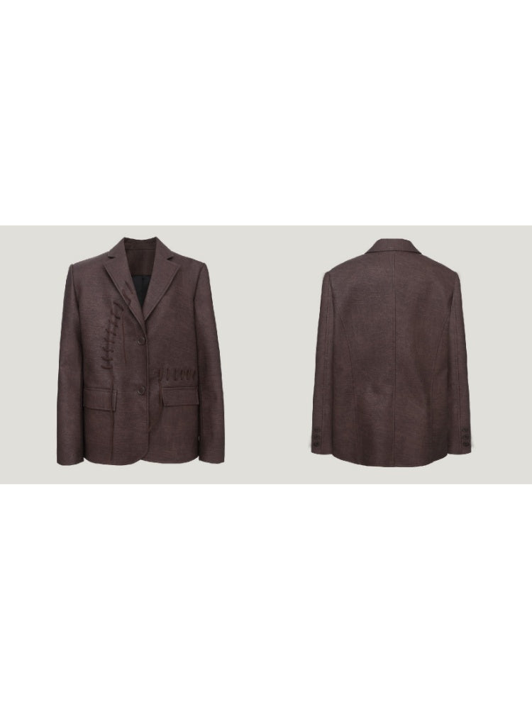 PU Leather Stitch Retro Jacket【s0000004400】