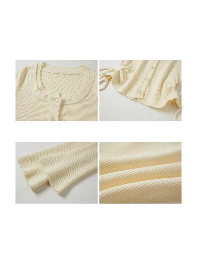 Lace Collar Knit Cardigan【s0000007383】