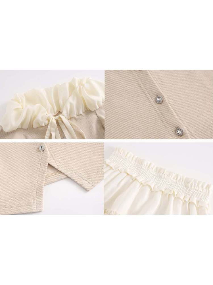 Lace Off Shoulder Knit Tops & Tutu Mini Skirts【s0000007365】