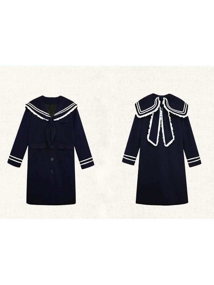 Navy Collar Navy Tweed Jacket【s0000004415】