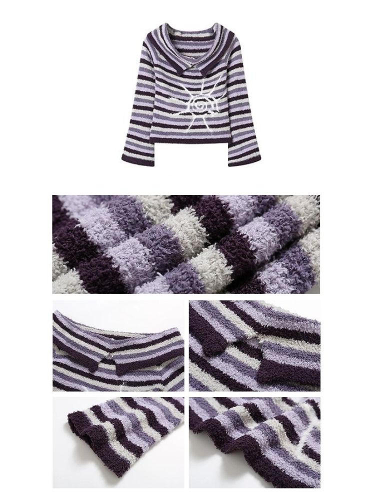 Retro striped casual knitted【s0000003391】