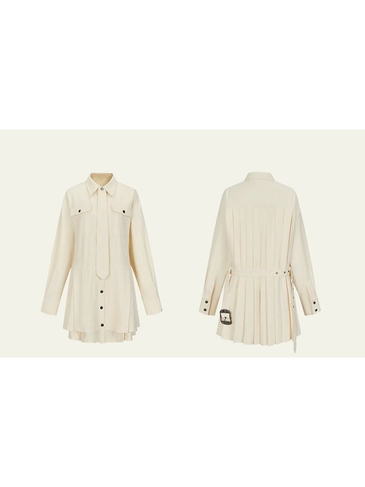 Sense Pleated Shirt Dress【s0000006399】