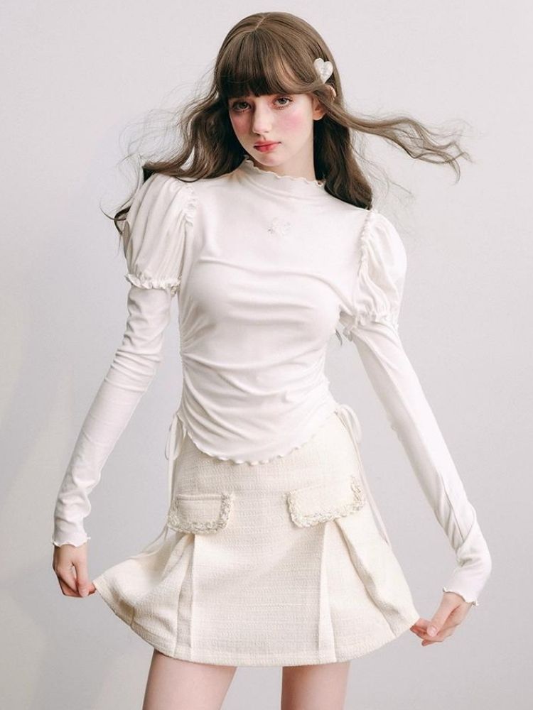 Stretchy Drawstring Black Knit【s0000004448】