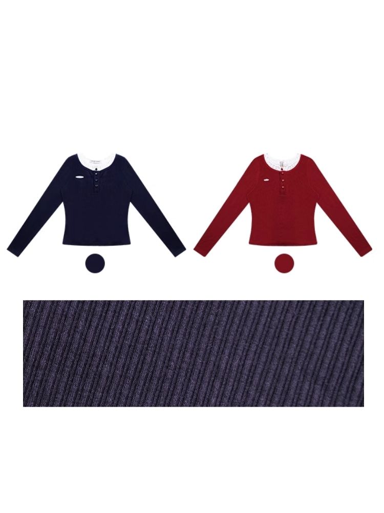 V-neck long-sleeved blouse【s0000006165】