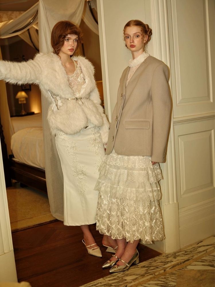 White Lace Peplum Cake Halter Skirt【s0000005431】