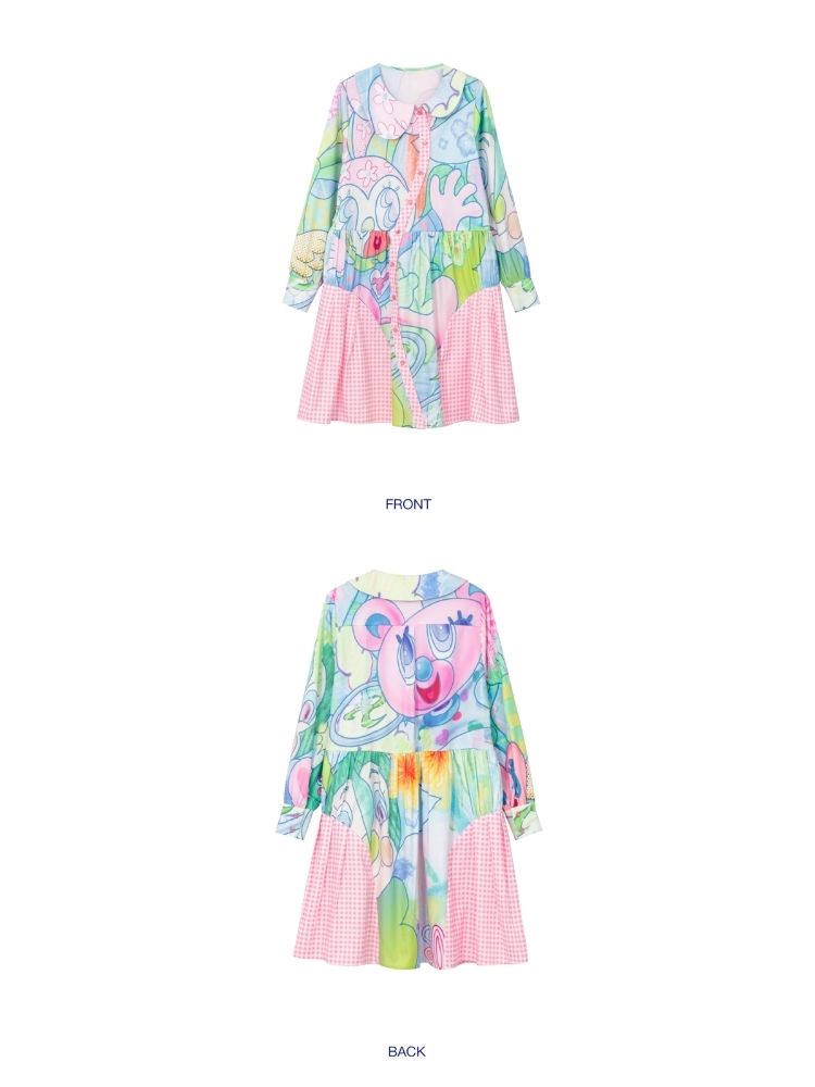 Bear and Rabbit Cute Printed Dress【s0000003297】