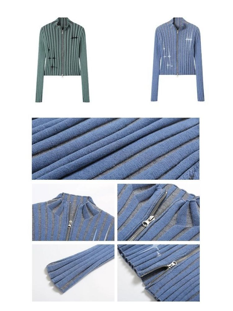 Zipper knitted cardigan【s0000003381】