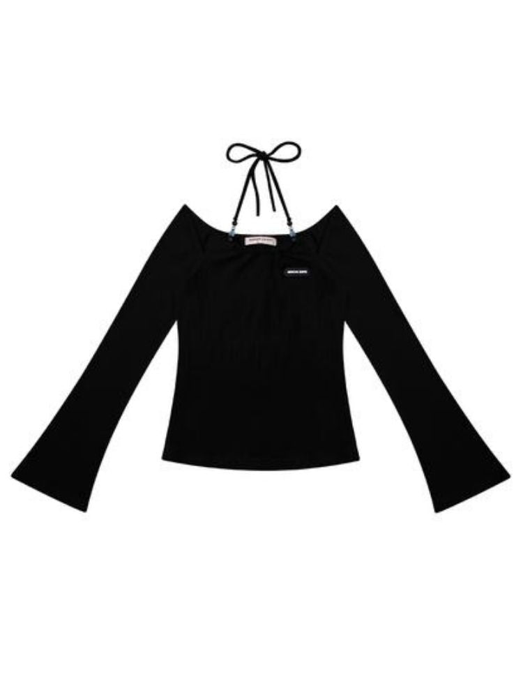 ziziFei Autumn/Winter Beautiful Supplementary Old Embroidery Shoulder Refining Cross-sleeved Bottom Clothes Long-sleeved Top Women