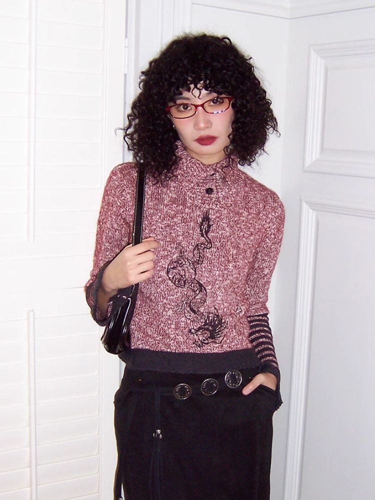 Patchwork Turtleneck Sweater【s0000005123】