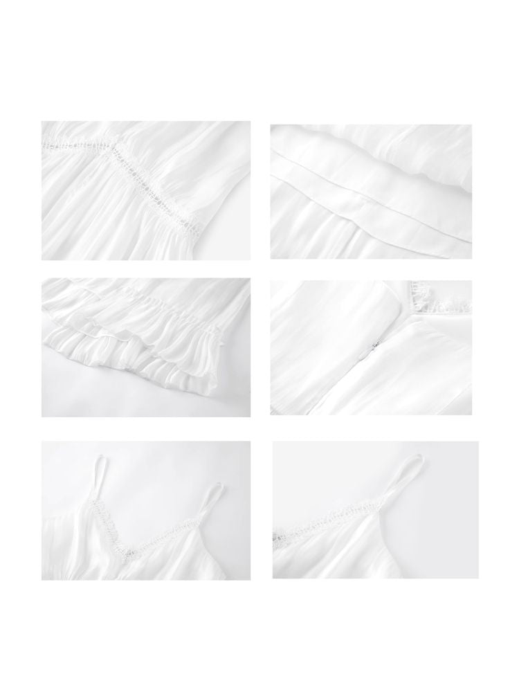 Lace Patchwork Halter Elegant Long Dress【s0000007925】