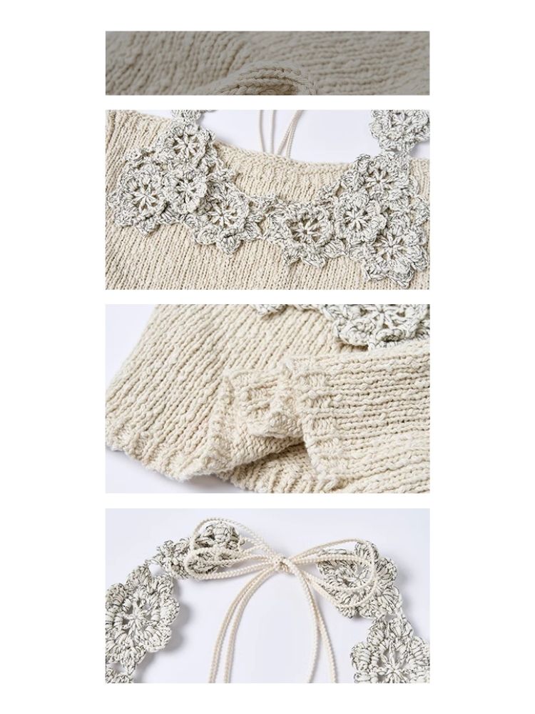 Crocheted Cotton Knit Camisole【s0000008175】