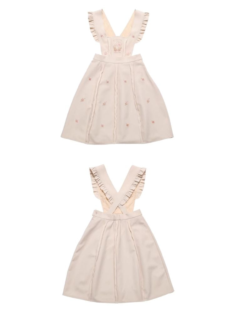 Embroidered Detachable Back Dress【s0000006929】